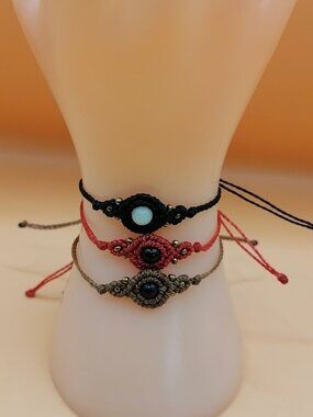 Spiritual Amulet Bracelet Macrame Natural Stone